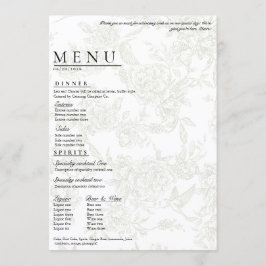 Großes florales Hochzeitsmenü Menükarte