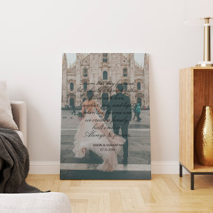 Großes Foto-Hochzeitsgeschenk-Skript Kalligrafie-G Leinwanddruck