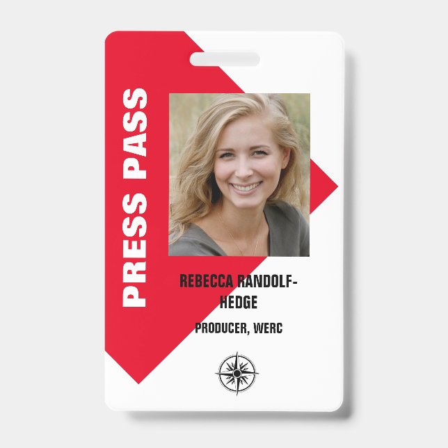 GROSSES FOTO I.D. PRESSESPASS AUSWEIS (Vorderseite)