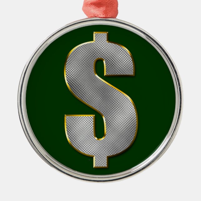 Großes Geld Silbernes Ornament (Vorne)