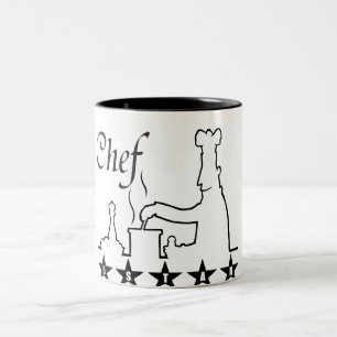 großes Geschenk der Fünf-SterneKochs-Kaffee-Tass Zweifarbige Tasse