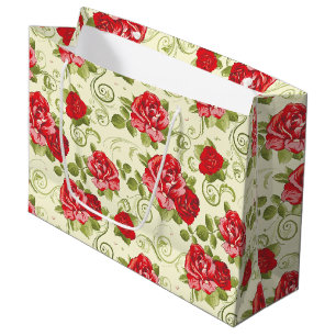 Großes Geschenktücher - Rote Rosen drucken Große Geschenktüte