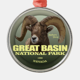 Großes GEWICHT Becken NP (Bighorn) Ornament Aus Metall