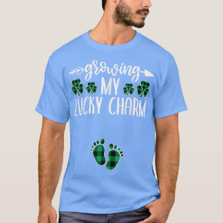 Grosses Glück Charm Pregnancy Ankündigung St Patr T-Shirt