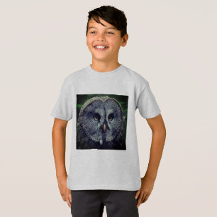 Großes Grau-Eule T-Shirt