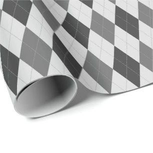 Großes Grautöne-Argyle-Geschenkpapier Geschenkpapier