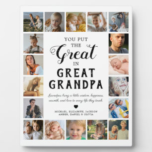 Großes Großvater-Foto Keepake Fotoplatte