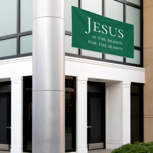 Großes grünes individuelles Jesus-Grund-Weihnachts Banner