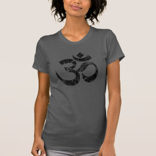 Großes Grunge OM-Symbol-Spiritualität-Yoga T-Shirt