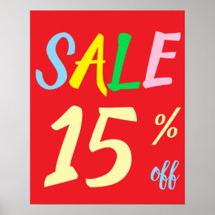 Grosses Handelszeichen, 15% Rabatt auf Verkaufspop Poster