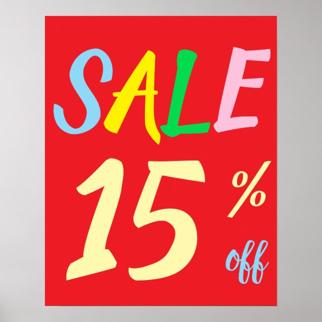 Grosses Handelszeichen, 15% Rabatt auf Verkaufspop Poster (Vorne)