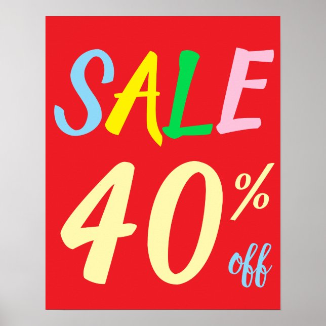 Grosses Handelszeichen, 40% Rabatt auf Verkaufspop Poster (Vorne)