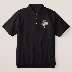 Großes Harlekin-Great-Dane-besticktes Poloshirt