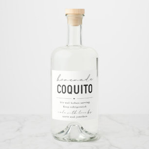 Großes hausgemachtes Coquito-Flaschenetikett Alkoholflaschenetikett