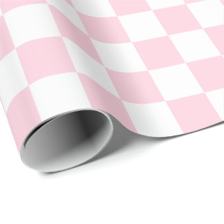 Großes hellrosa und weißes Karo-Verpackungs-Papier Geschenkpapier