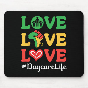 Großes Herz Afrika Karte erhobene Faust Liebe Lieb Mousepad