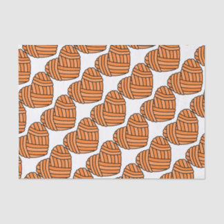 Großes Herz-geformter Ball des Garns (orange) Seidenpapier