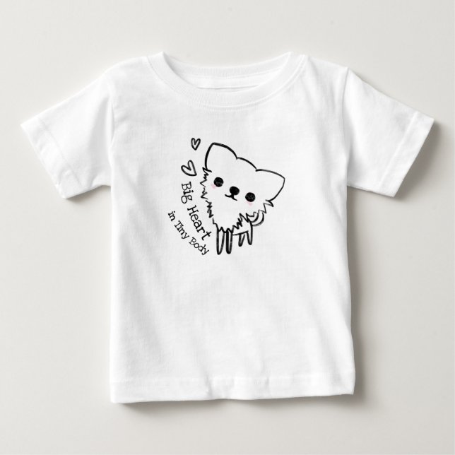 Großes Herz im kleinen Körper-Hund Baby T-shirt (Vorderseite)