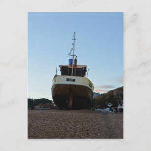 Grosses Holzfischboot Postkarte