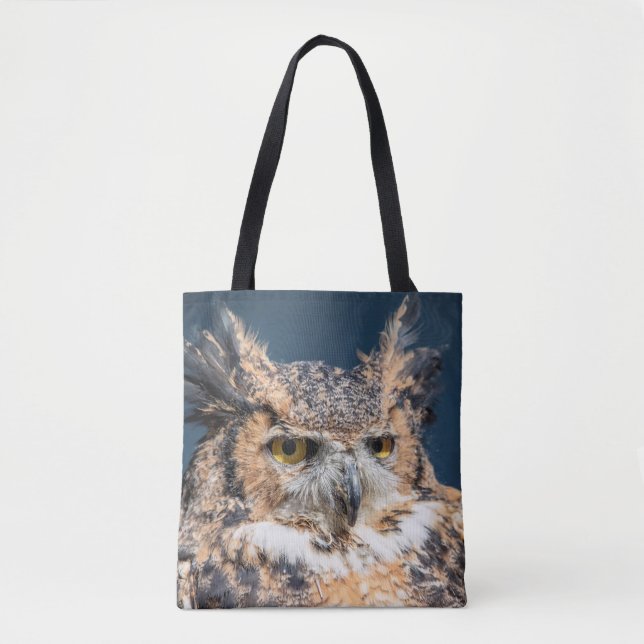 Großes Horned Owl Portrait Tasche (Vorderseite)