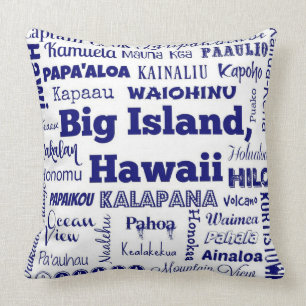 Großes Insel-Hawaii-Typografie-Wurfskissen Kissen