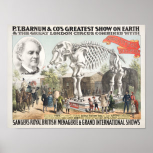 Großes Jumbos Skelett - P.T. Barnum Circus Poster