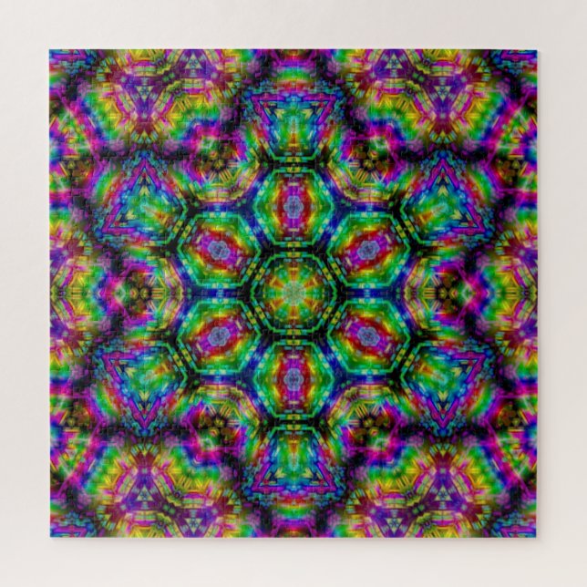 Grosses Kaleidoskopisches Fraktal Art Jigsaw Puzzl (Vertikal)
