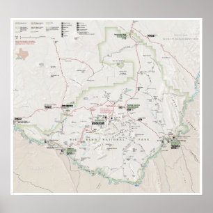 Großes Kartenplakat der Biegung (Texas) Poster