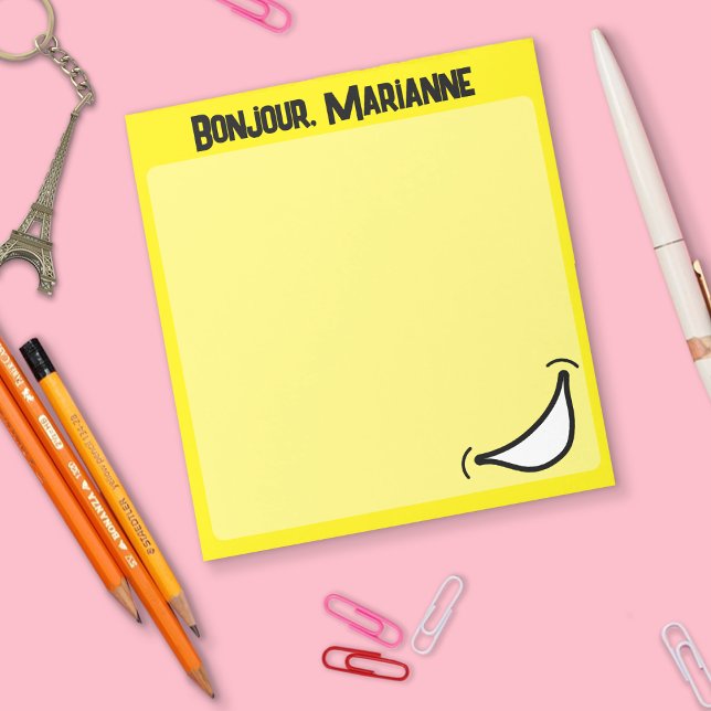 Großes Lächeln Lebhaft farbiges Notepad Notizblock (Big Smile Notepad Yellow)