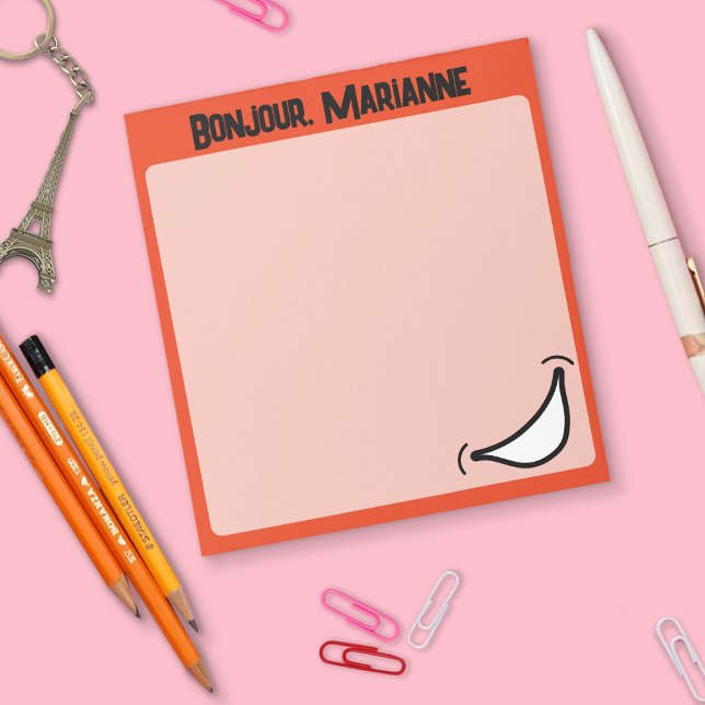 Großes Lächeln Lebhaft farbiges Notepad Notizblock (Big Smile Notepad orange)