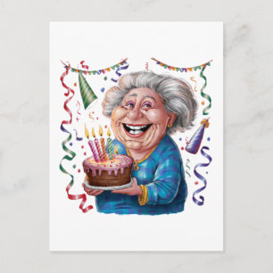 Großes Lächeln Oma Geburtstag Feiertagspostkarte
