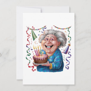 Großes Lächeln Oma Geburtstag Mitteilungskarte