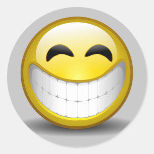 Großes Lächeln Runder Aufkleber