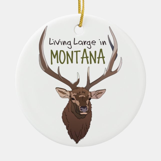 Grosses Leben in Montana Keramik Ornament (Vorne)