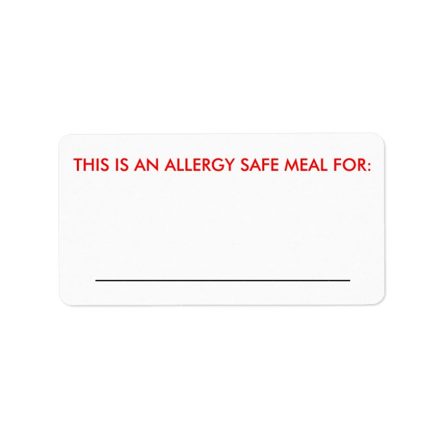 Großes Lebensmittelkennzeichen Adressaufkleber (Vorne)