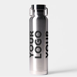 Großes Logo-Muster auf Silber Trinkflasche