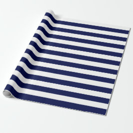 Großes Marine-Blau-und Weiß-Streifen-Packpapier Geschenkpapier