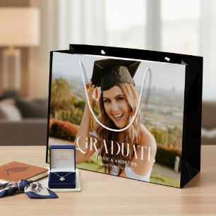 Großes modernes Absolventen-Foto-Skript Große Geschenktüte
