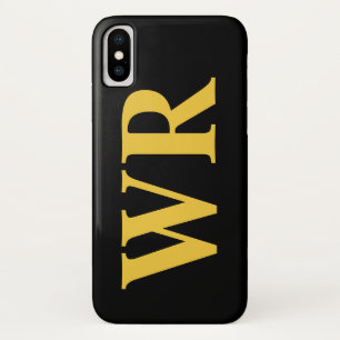 Großes Monogramm beschriftet gelbe und schwarze Case-Mate iPhone Hülle