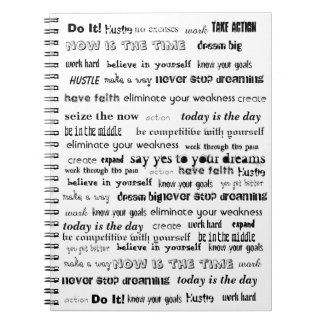 Großes motivierend Typografie-Traumnotizbuch Notizblock