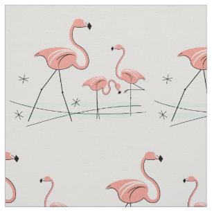 Großes Muster des Flamingo-Trios 2 Stoff