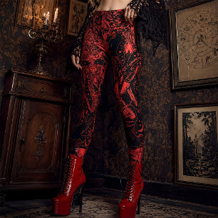Grosses Muster Viktorianisch Gothic Baphomet Leggings