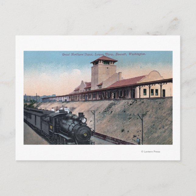 Großes Northern Railroad Depot 2 Postkarte (Vorderseite)