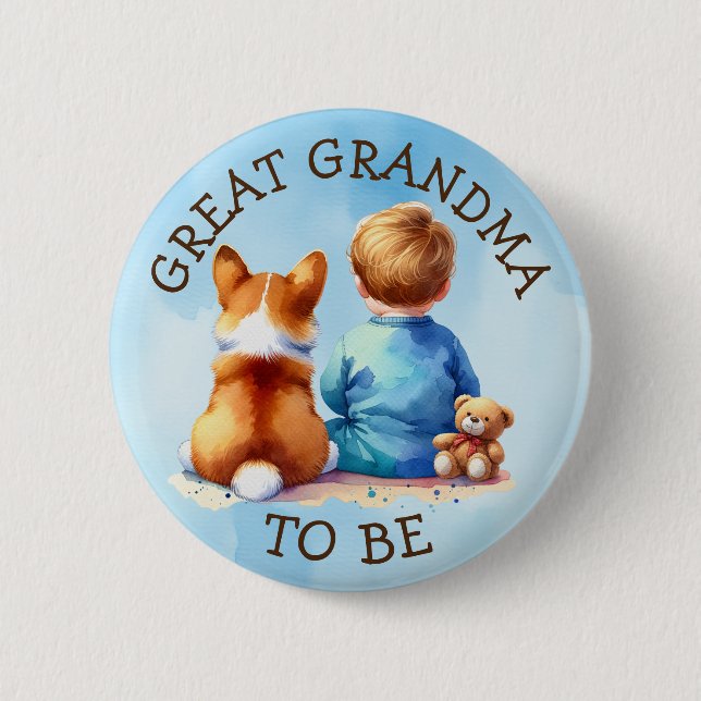 Großes Oma | Kinderdusche Button (Vorderseite)