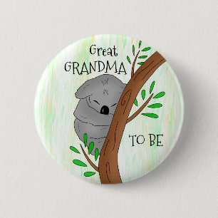 Großes Oma Koala Babydusche Button