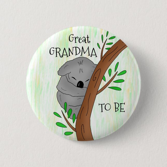 Großes Oma | Koala Babydusche Button (Vorderseite)