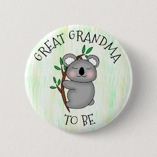 Großes Oma   Koala thematied Baby Dusche Button