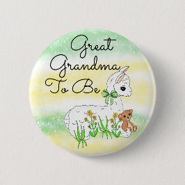 Großes Oma, Llama mit Teddybär zu sein Button