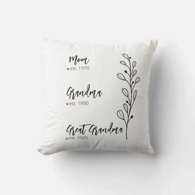 Großes Oma Pillow Personalisiert Großeltern Kissen (Vorderseite)