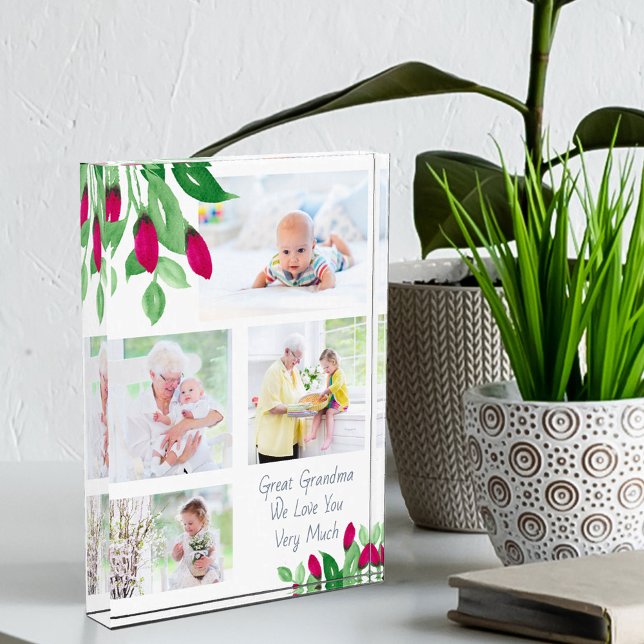 Großes Oma Rosa Rosenknospe 4 Bild Fotoblock (Von Creator hochgeladen)